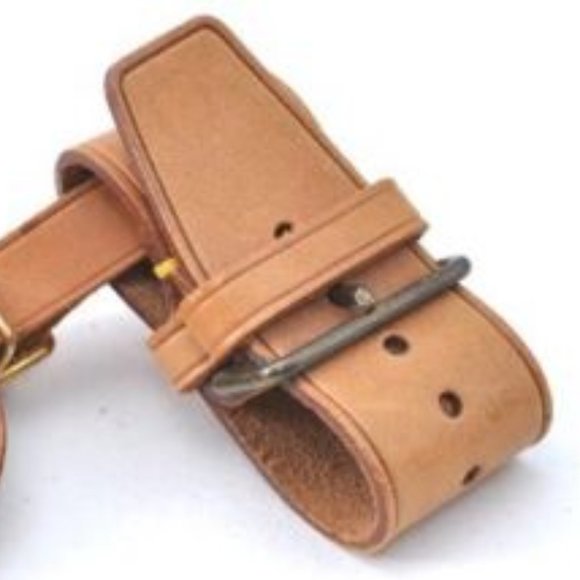 Vintage Louis Vuitton Luggage Tag Poignet Vachetta Leather Brass Gold Tan LV - Picture 12 of 14